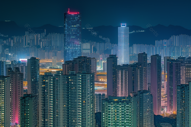 城市高楼灯光高清摄影实拍图,高清,摄影图,摄影图片,图片大全,摄影图免费下载